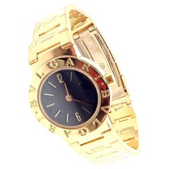 Bulgari Diagono Lady's Quartz Wristwatch Yellow Gold Bracelet Ref BB23GG