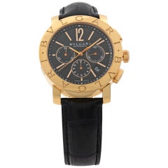 Bulgari - Diagono - Montre homme en or rose 18 carats avec cadran noir BB P 42 GL CH - Edition limitée