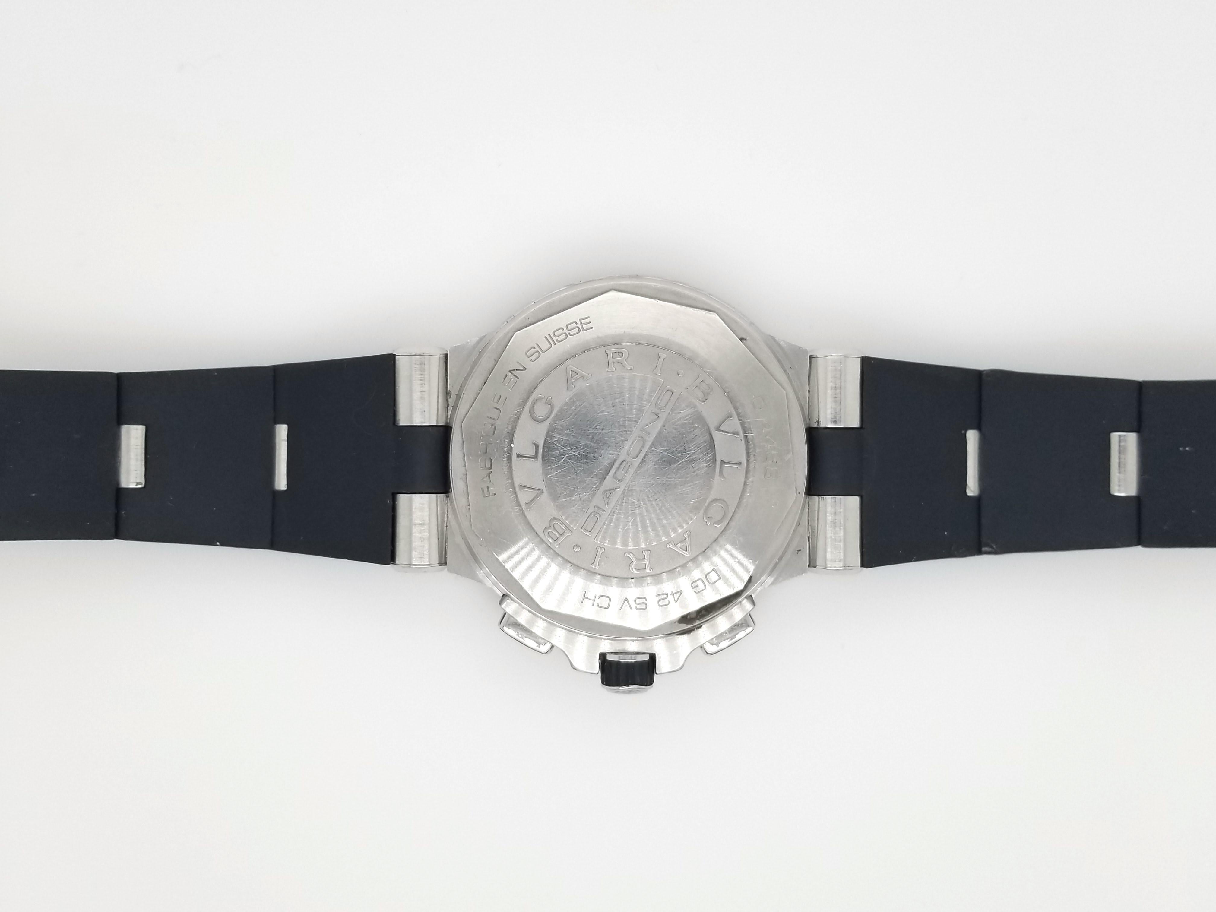 Men's Bulgari Diagono Stainless Steel Chronograph Automatic Watch DG42SVCH