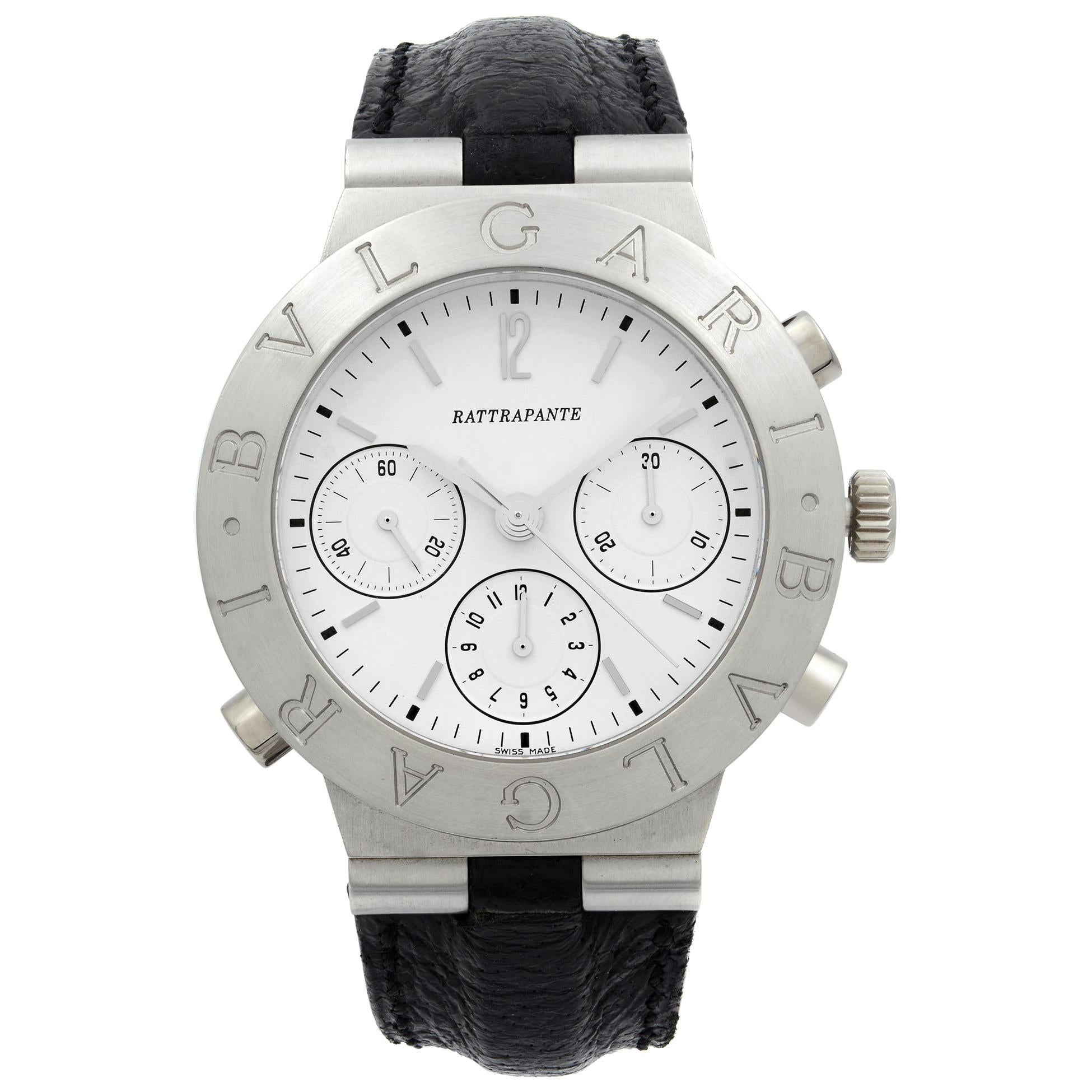 Bulgari Diagono Rattrapante Platinum Split Seconds White Dial Mens Watch CH40 PL For Sale