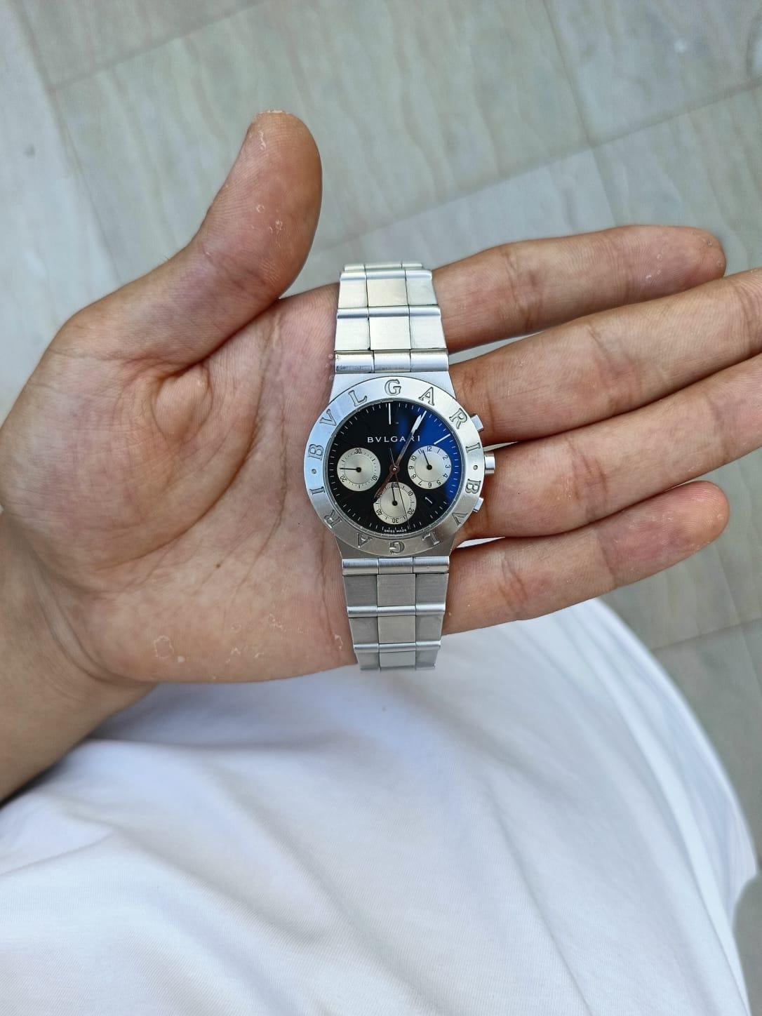 Bulgari Diagono Sport-Chronograph CH35S Uhr aus Edelstahl im Angebot 12