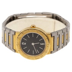 Bulgari Diagono Stainless Steel and 18K Yellow Gold Ladies Wrist Watch