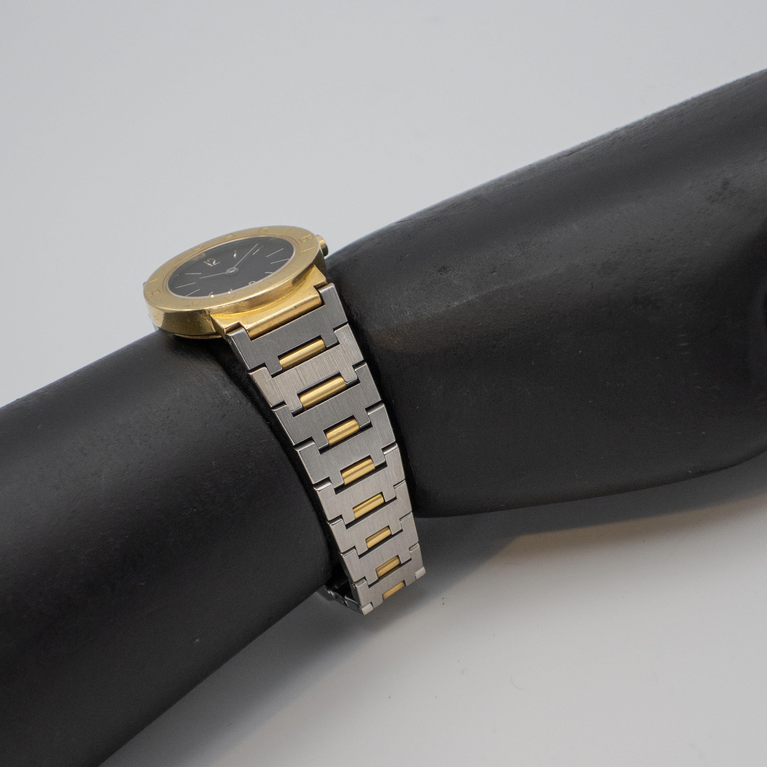 Women's or Men's Bulgari Diagono Stainless Steel and 18K Yellow Gold Ladies Wrist Watch For Sale