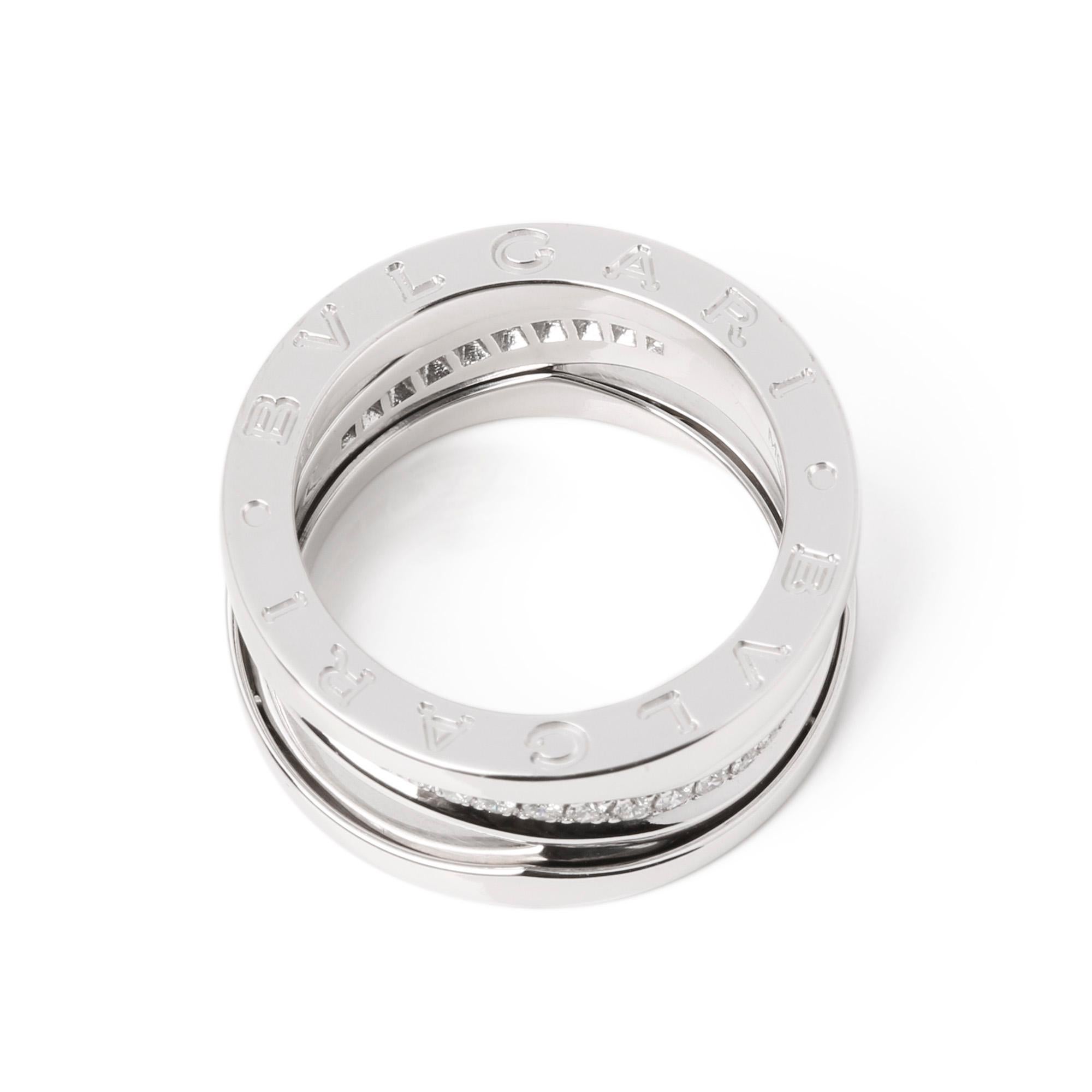 Anillo Leyenda Bulgari Diamante Oro Blanco 18ct B.Zero1 Contemporáneo en venta
