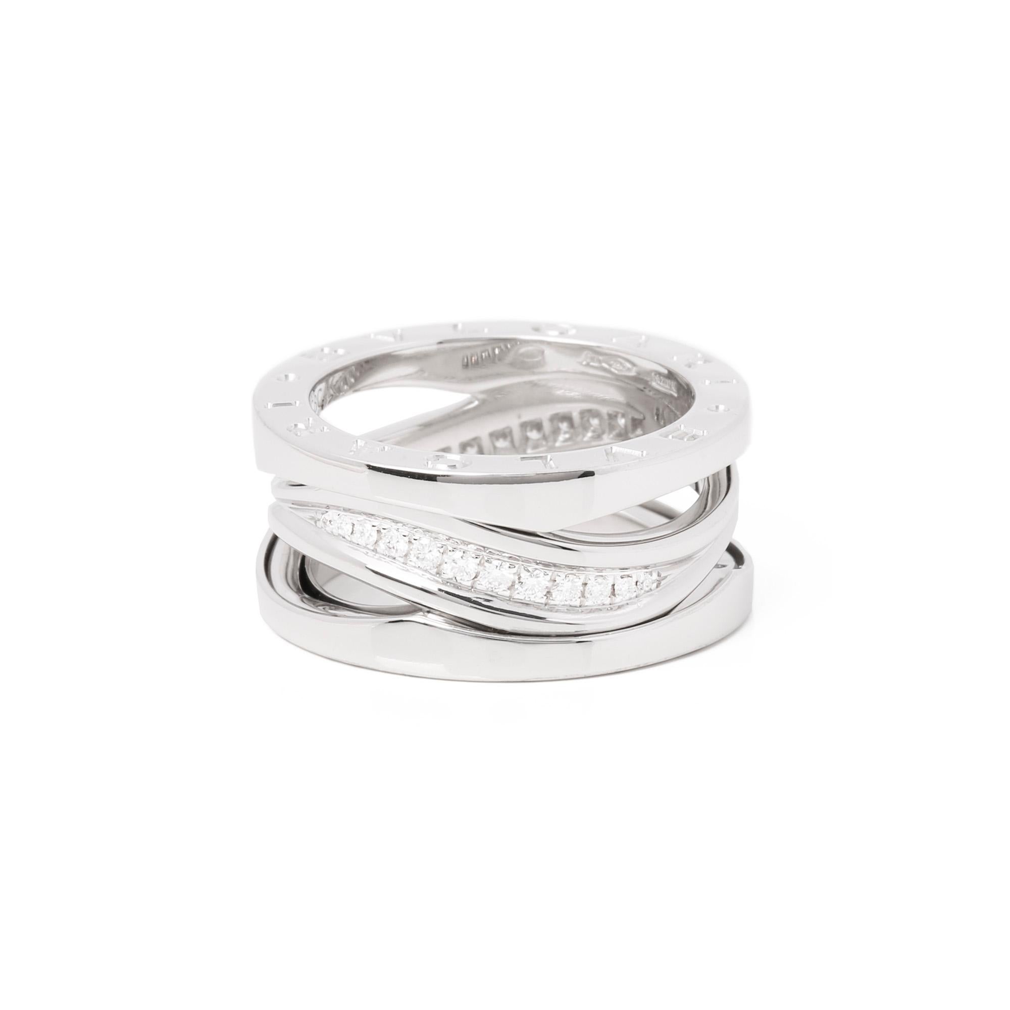 De las mujeres Anillo Leyenda Bulgari Diamante Oro Blanco 18ct B.Zero1 en venta