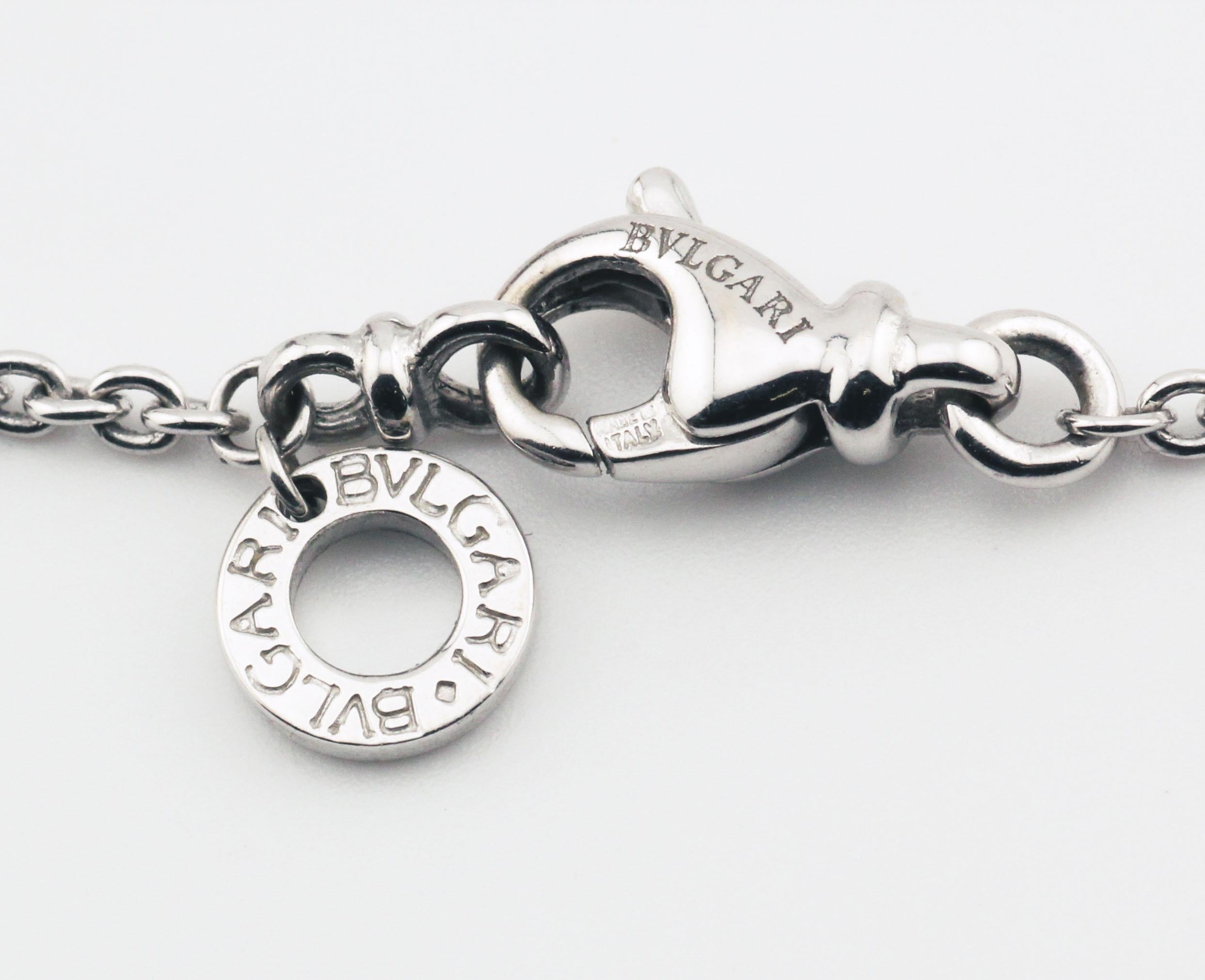 Bulgari Diamond 18k White Gold Cross Necklace For Sale 4
