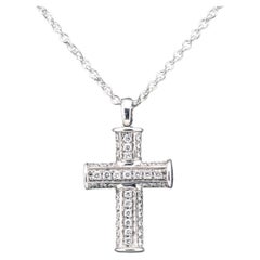 Collar Cruz Bulgari Diamante Oro Blanco 18k