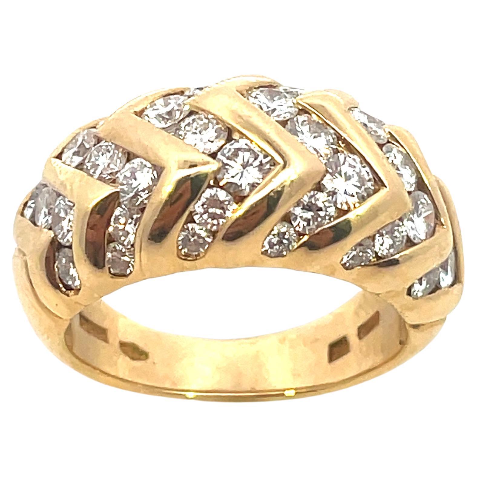 Bulgari Diamond 18kt Gold Spike Ring  For Sale