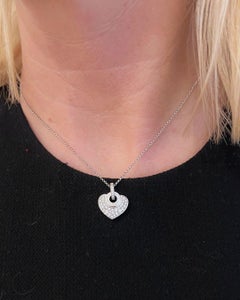 Bulgari Diamond and 18K White Gold Cuore Heart Necklace
