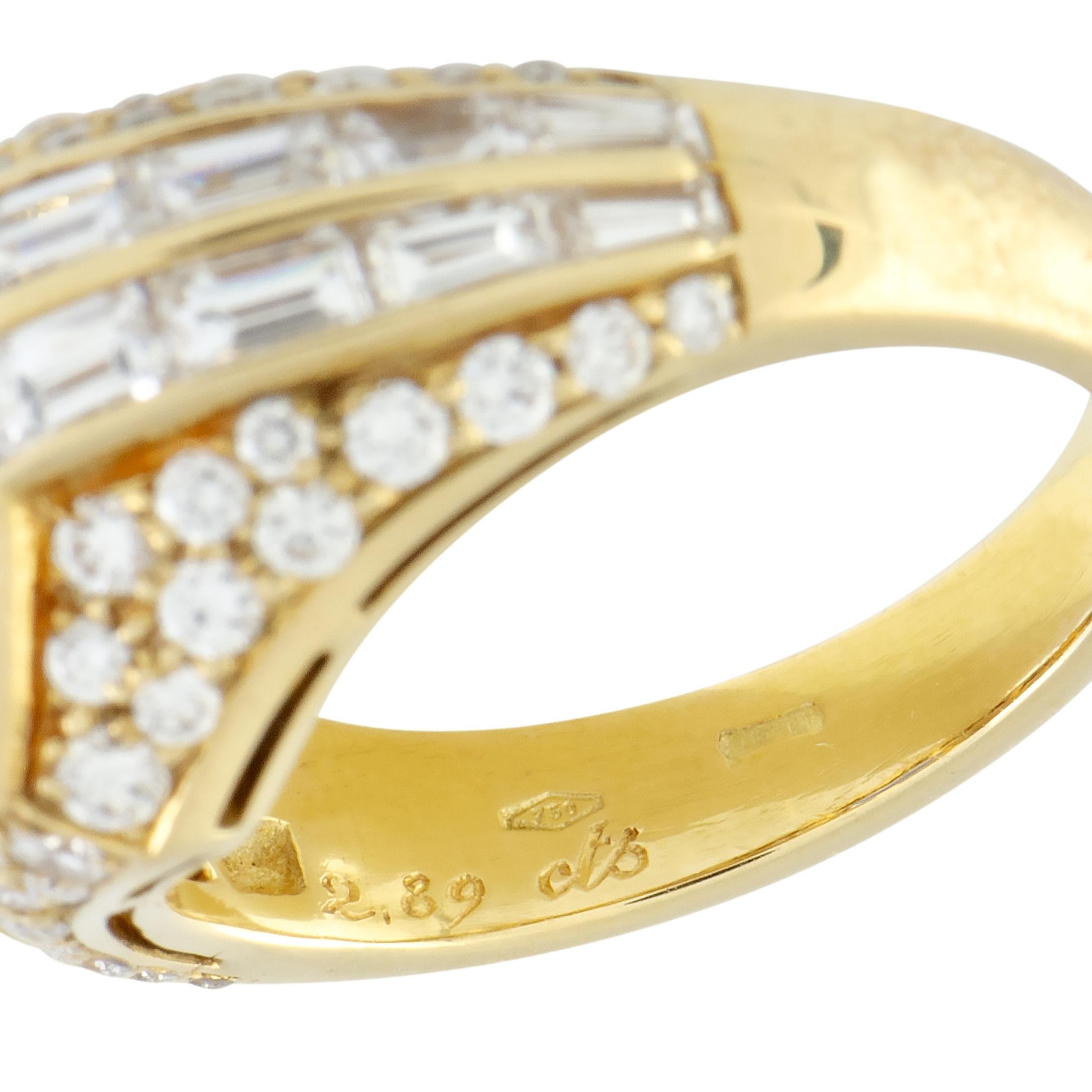 Bulgari Diamond and Heart Cut Sapphire Yellow Gold Band Ring 1
