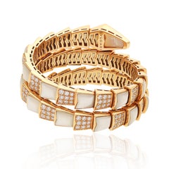 BULGARI Diamond and Mother of Pearl Serpenti Viper Bracelet