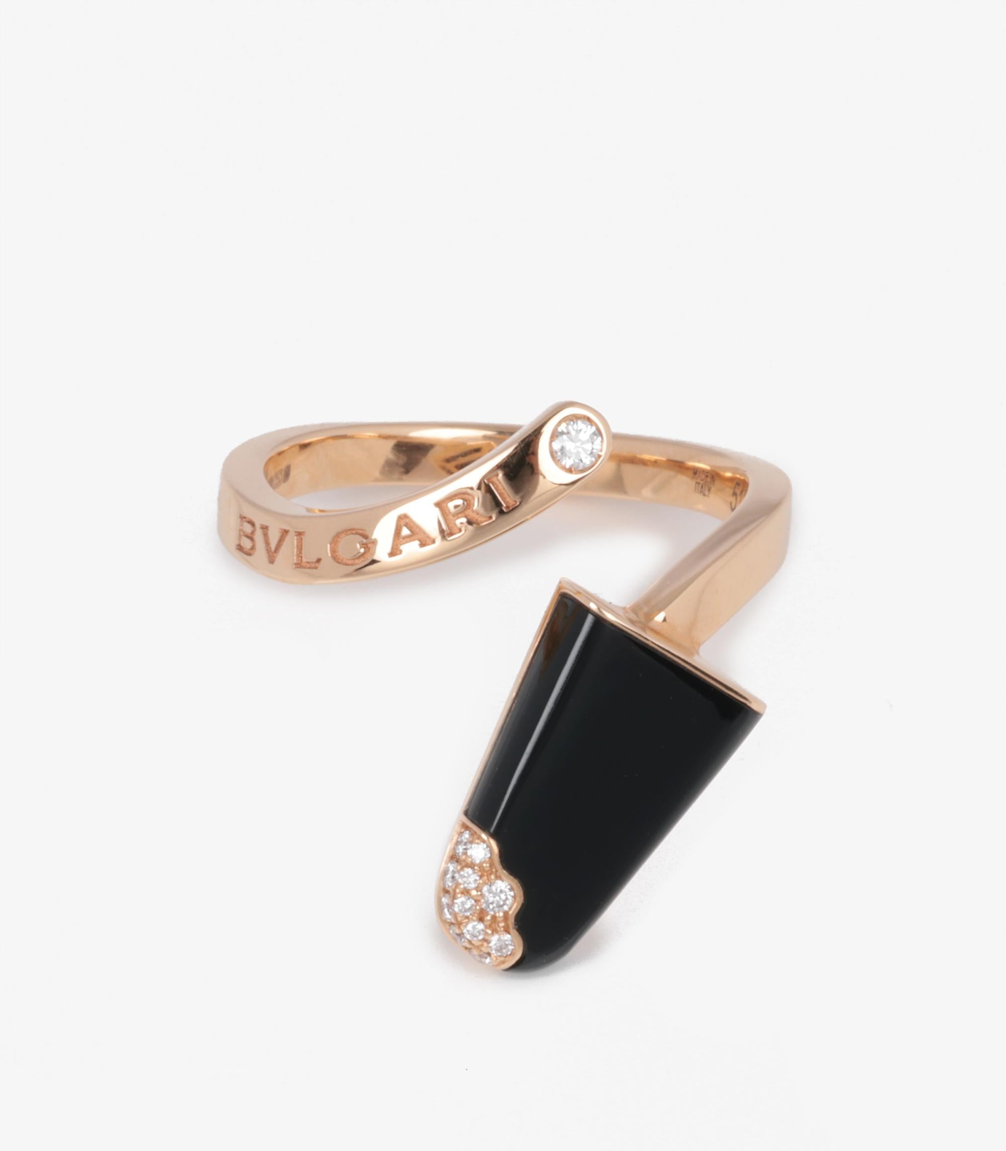 Bulgari Diamond And Onyx 18ct Rose Gold Gelati Ring

Brand- Bulgari
Model- Diamond and Onyx Gelati Ring
Product Type- Ring
Serial Number- MK****
Age- Circa 2023
Accompanied By- Bulgari Box, Certificate
Material(s)- 18ct Rose Gold
Gemstone-