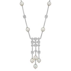 Bulgari Diamond and Pearl "Lucea" Pendant Necklace