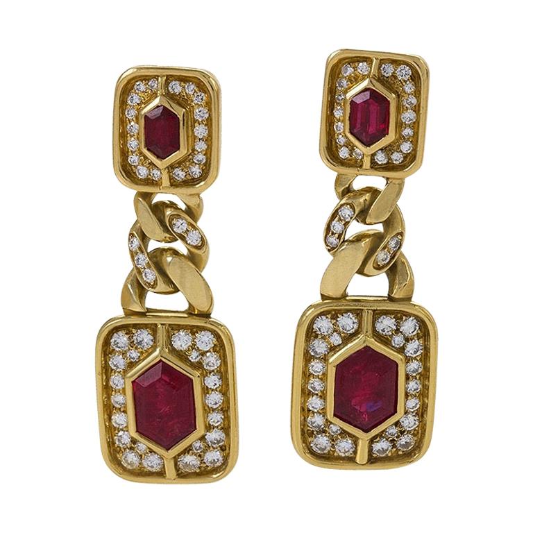 Bulgari Diamond and Ruby Earrings