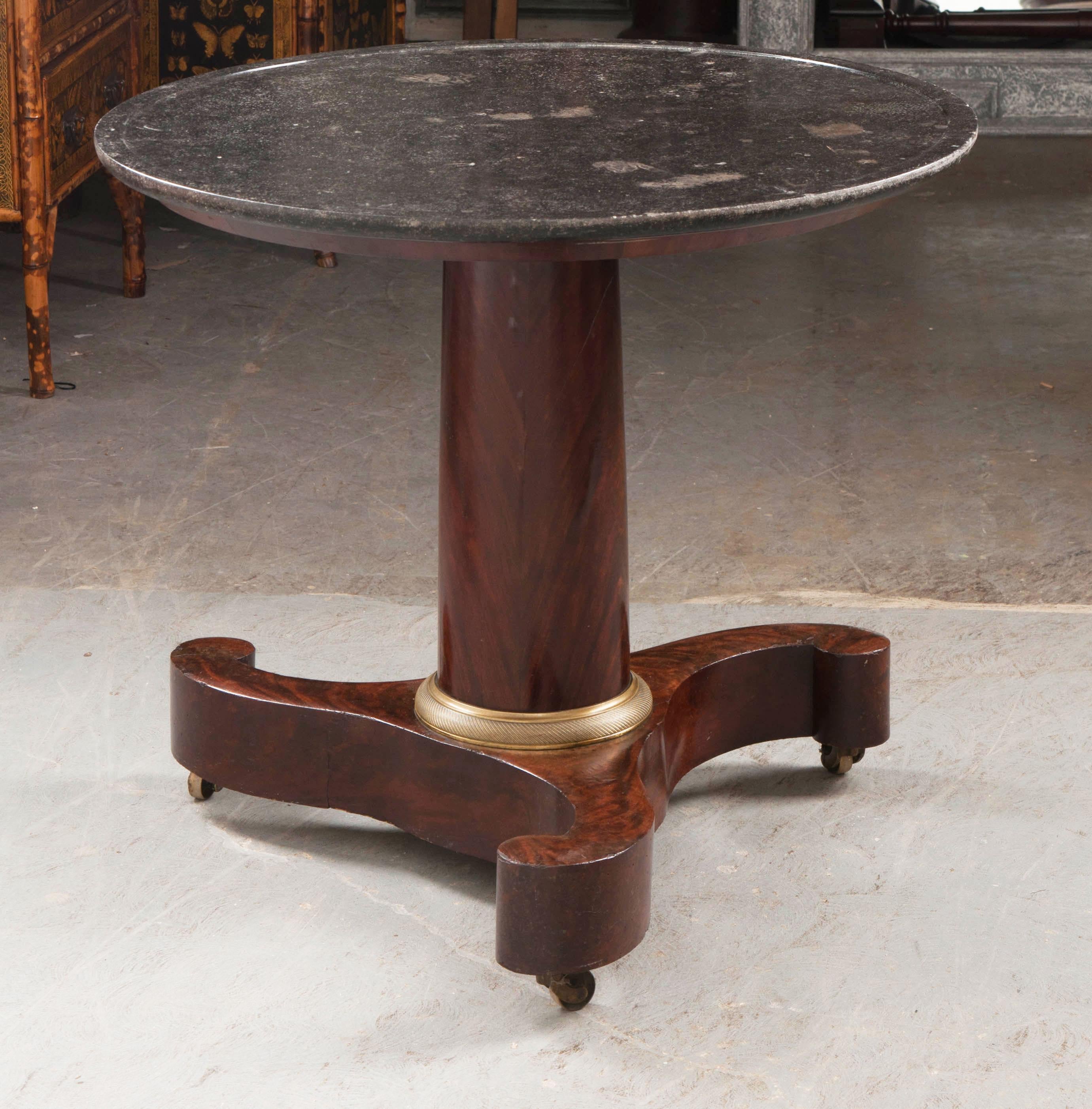 French 19th Century Mahogany Empire Pedestal Table 6