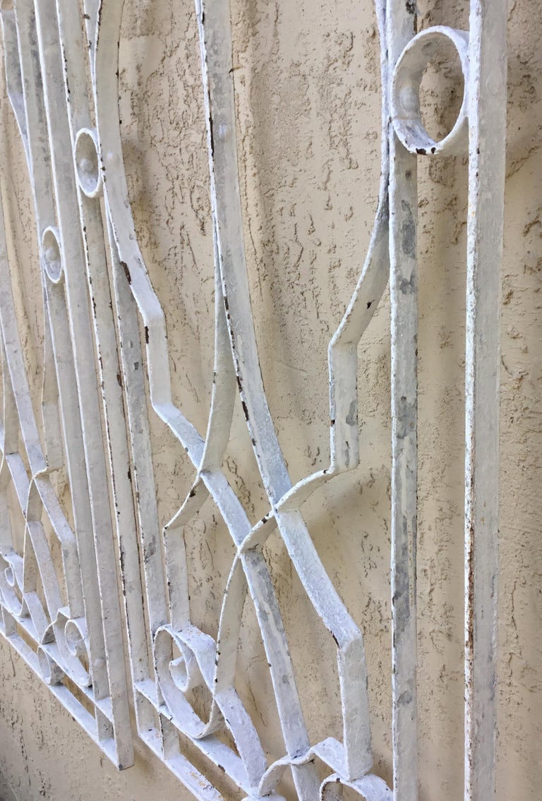 Pair of Large Architectural Iron Wall Hanging For Sale at 1stDibs