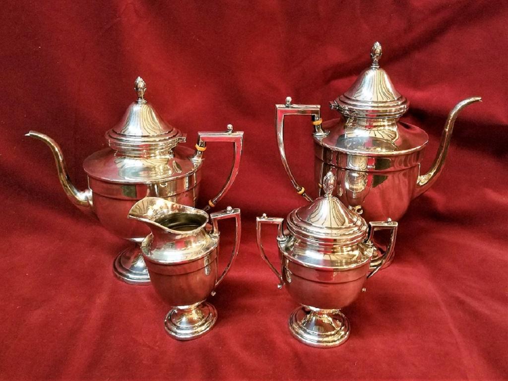 19th Century Frank M Whiting & Co Aesthetic Movement Sterling Service, Set of 4 7