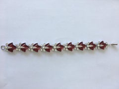 Harrice Simons Miller - Bracelet Costume vintage à feuilles roses