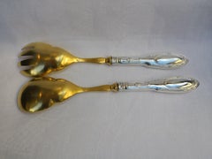 Late 19th Century Koch & Bergfeld Silver Salad Cutlery Set German