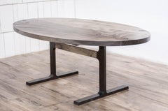 Oval Bronze Shaker Table in Oxidized Maple and Blackened Bronze