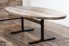 Oval Bronze Shaker Table in Oxidized Maple and Blackened Cast Bronze