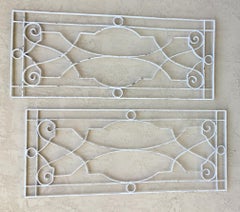 Pair of Large Architectural Iron Wall Hanging