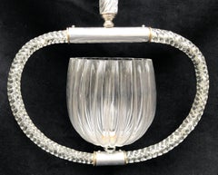 Meraviglioso lampadario a campana in vetro artistico di Baccarat a sospensione della metà del secolo scorso.