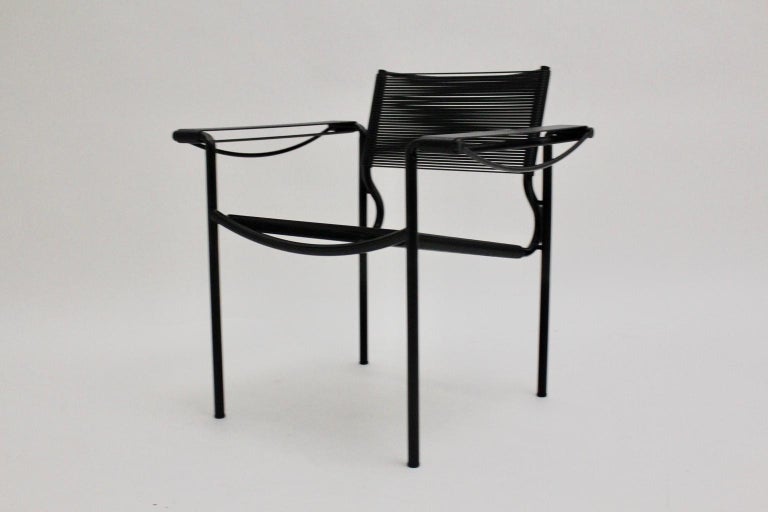 Black Vintage Spaghetti Armchair by Giandomenico Belotti for Alias, Italy, 1980s In Good Condition For Sale In Vienna, AT