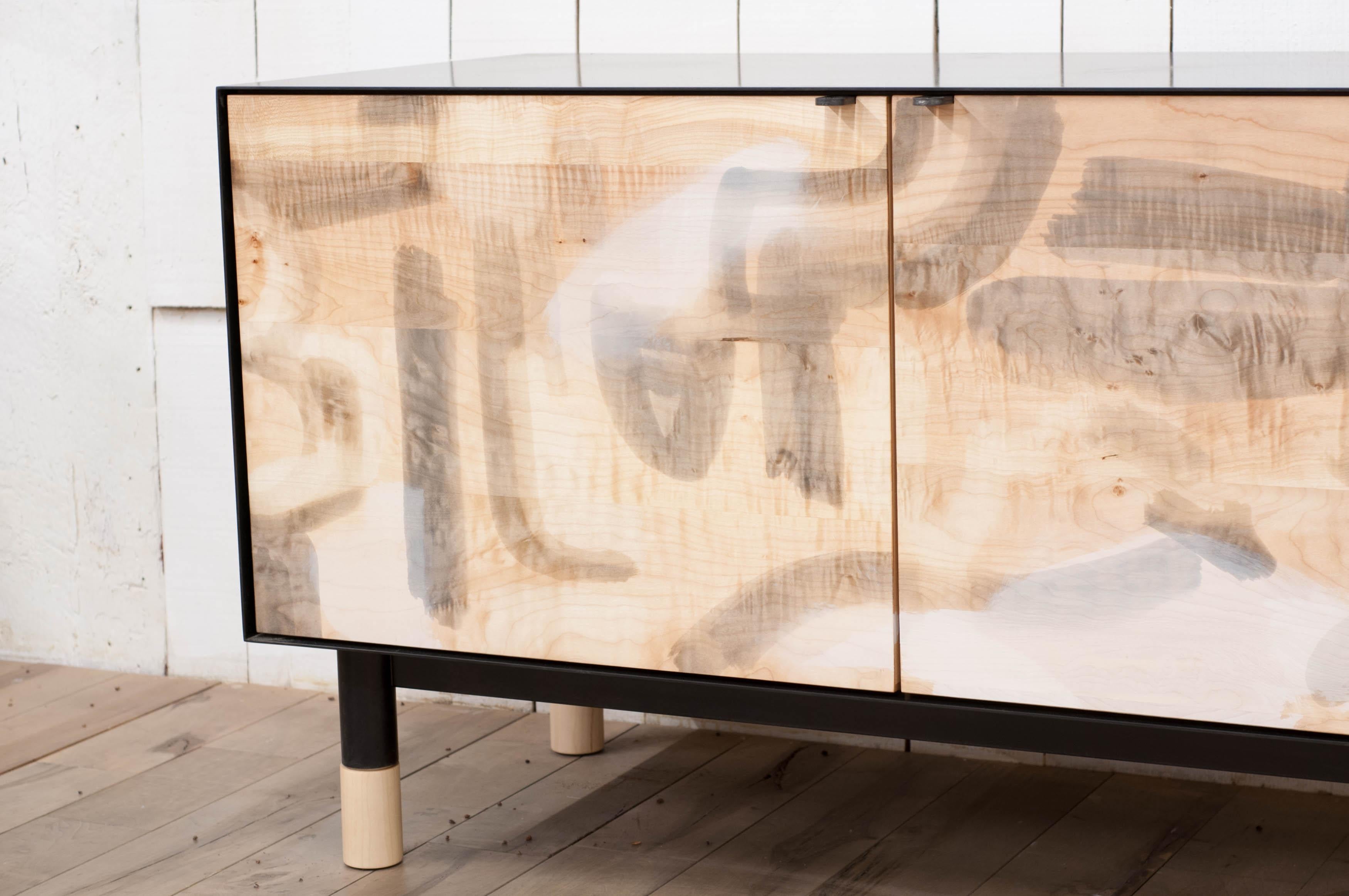 Canadian Painted Credenza with Blackened Steel Case