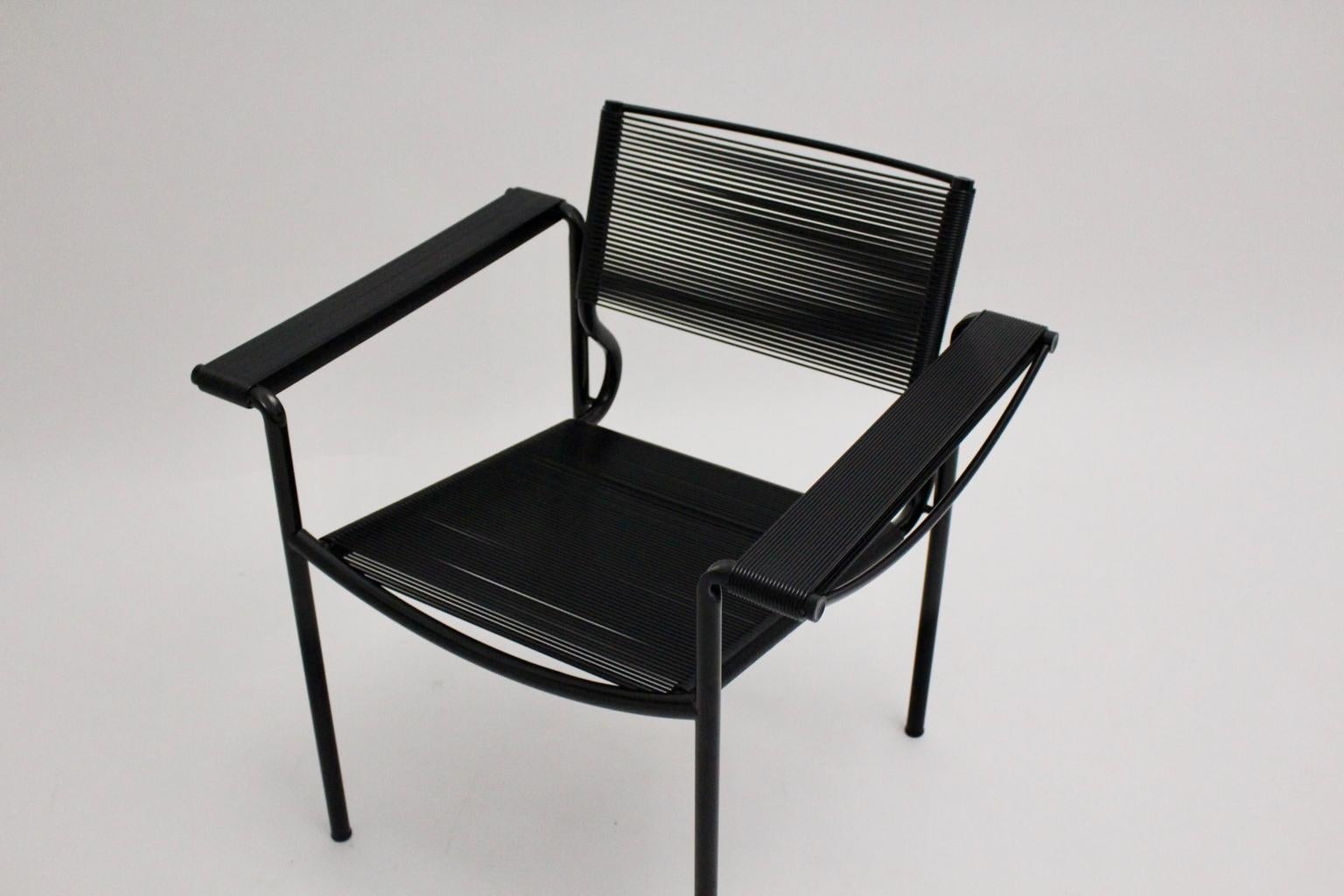 Black Vintage Spaghetti Armchair by Giandomenico Belotti for Alias, Italy, 1980s In Good Condition For Sale In Vienna, AT