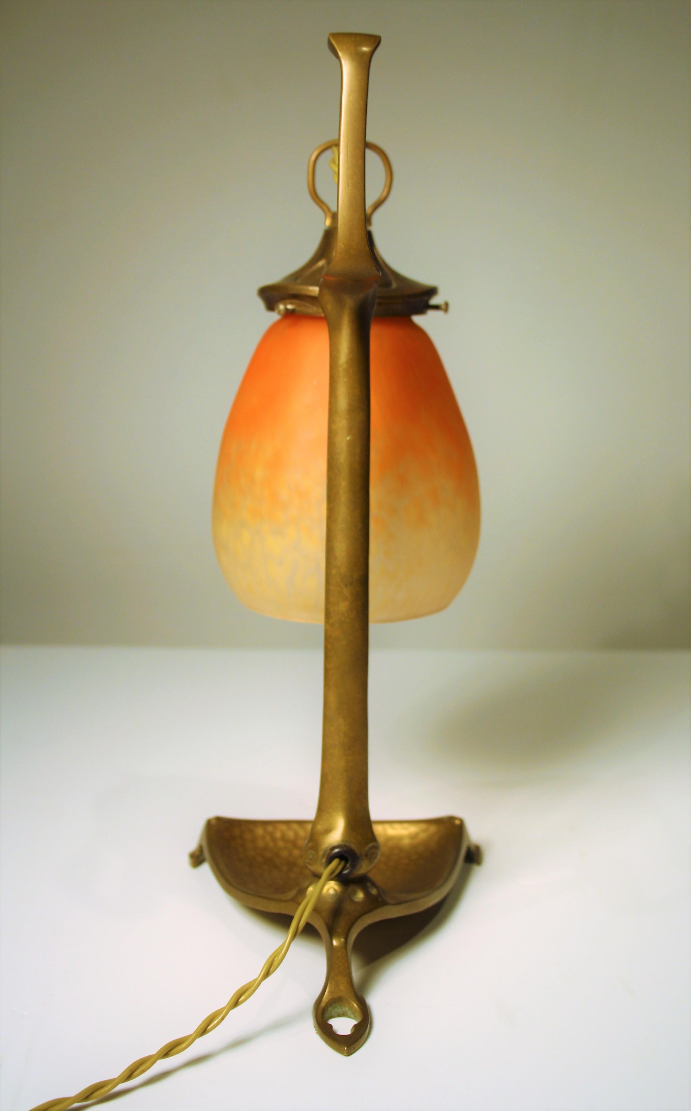 Austrian Friedrich Adler Bronze Table Lamp, Art Nouveau, 1900s