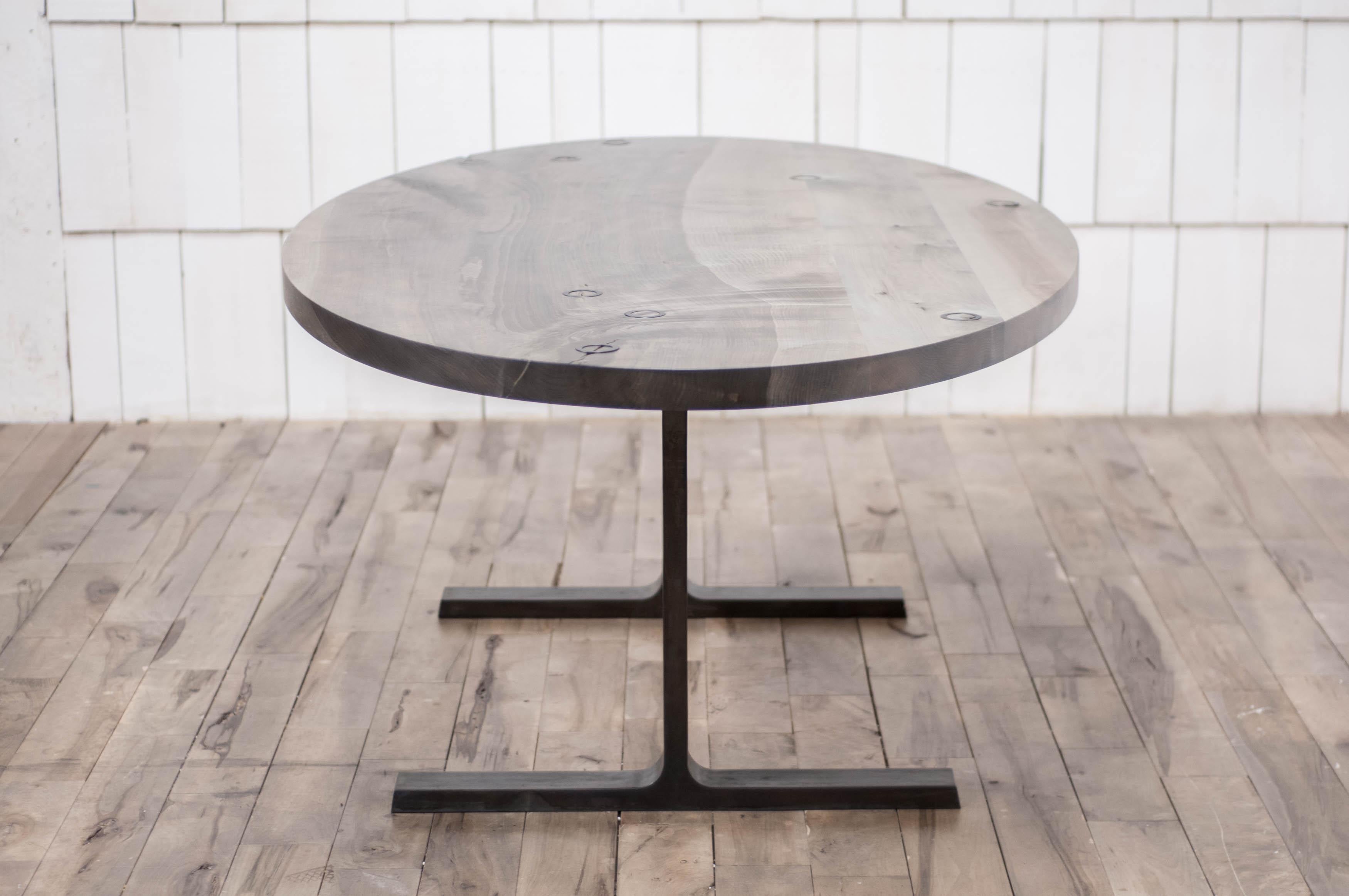 Canadian Oval Bronze Shaker Table in Oxidized Maple and Blackened Bronze