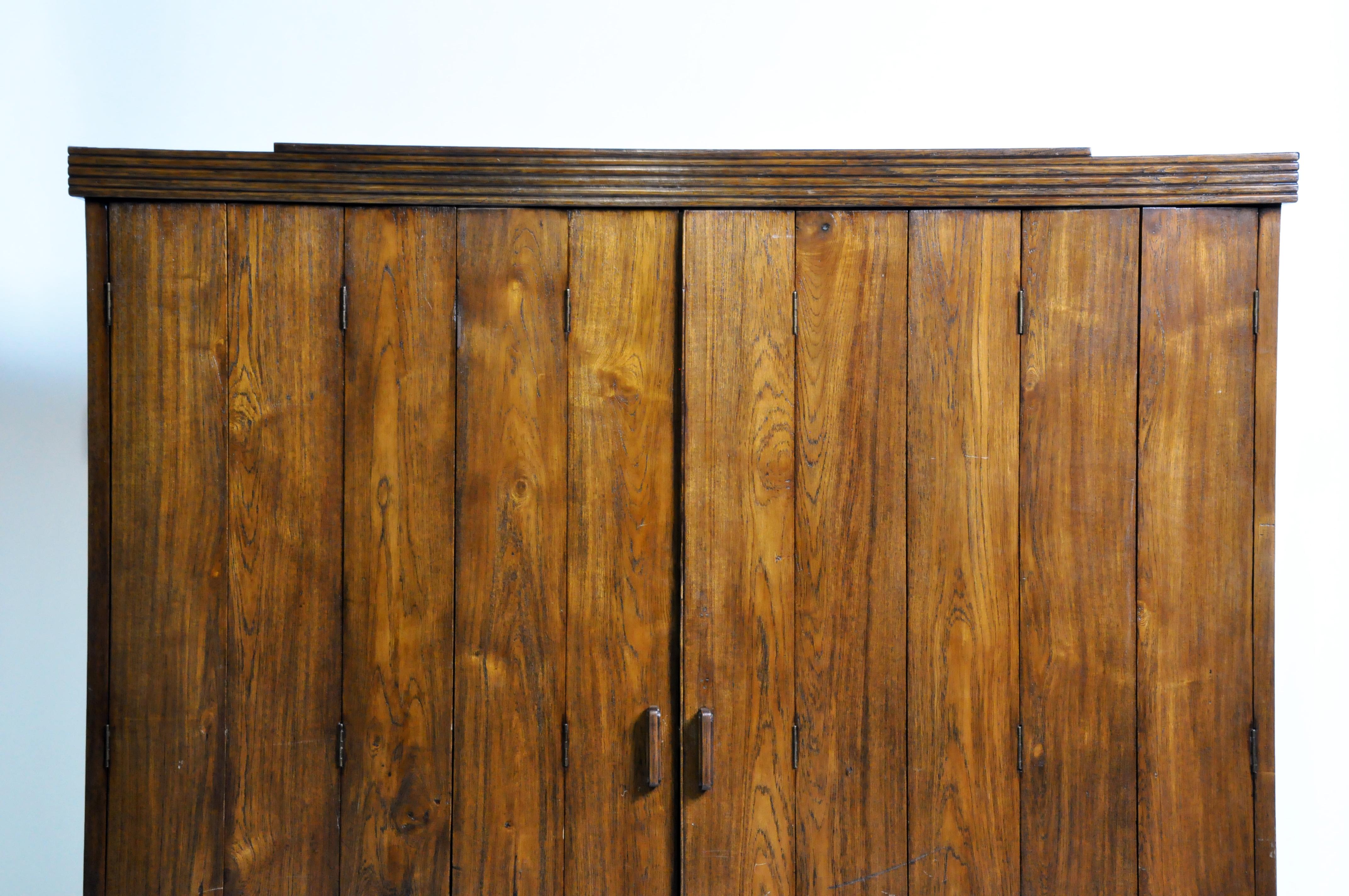 Burmese Art Deco Cabinet with Five-Panel Folding Doors from Burma