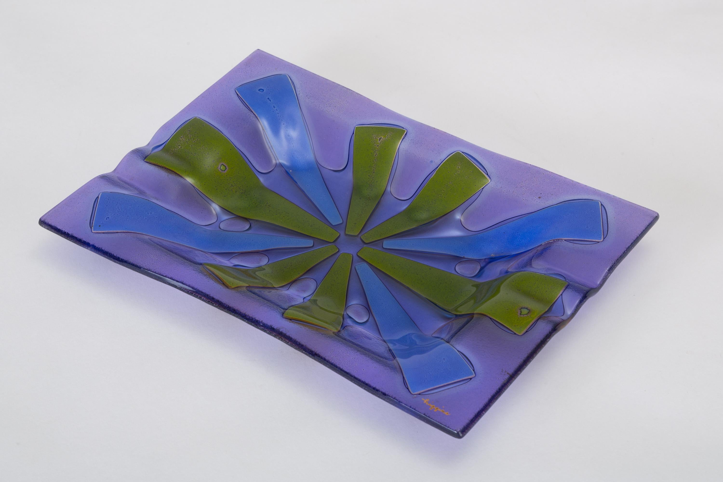 Mid-Century Modern Art Glass Ashtray by Higgins