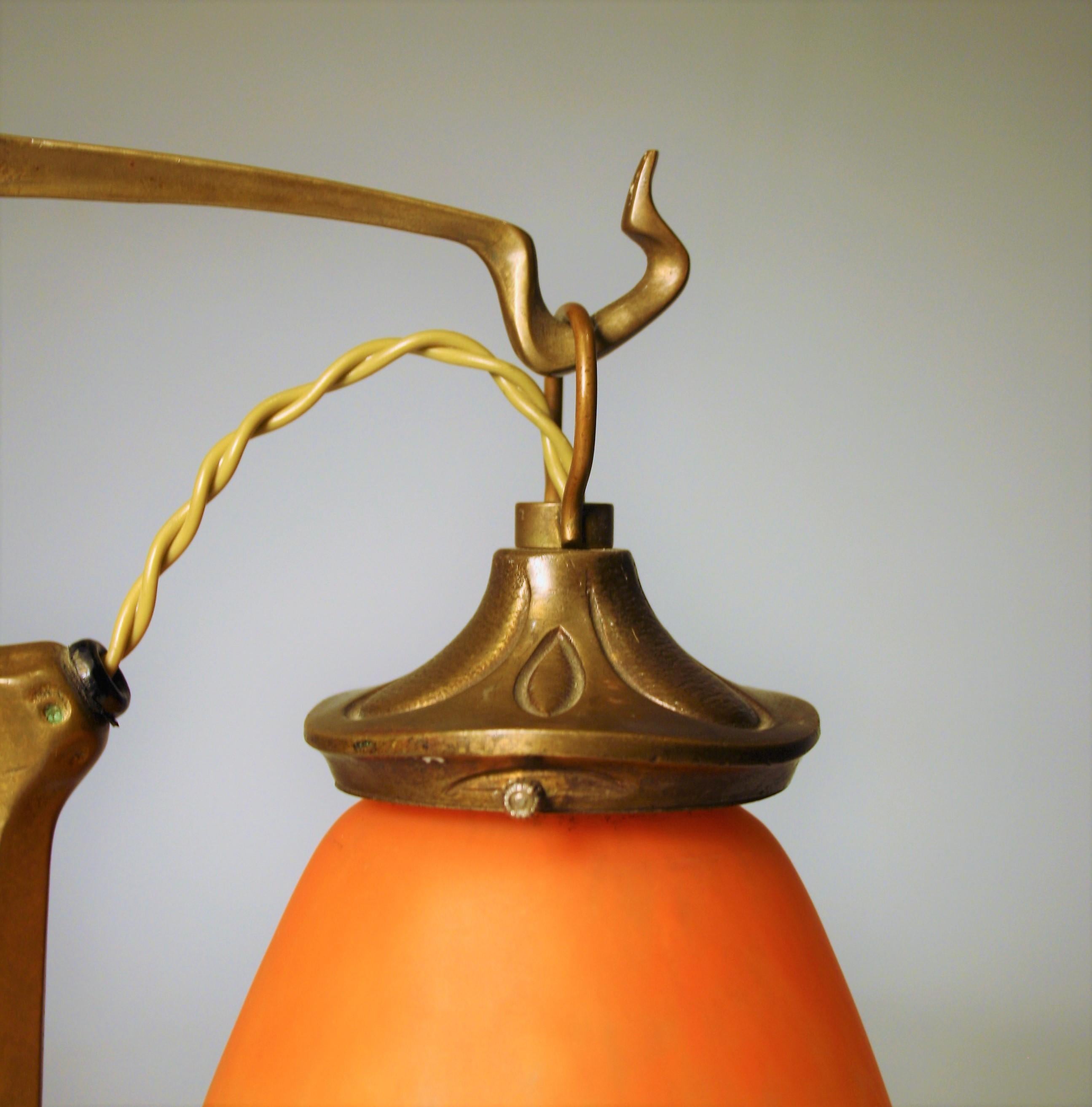 Cast Friedrich Adler Bronze Table Lamp, Art Nouveau, 1900s