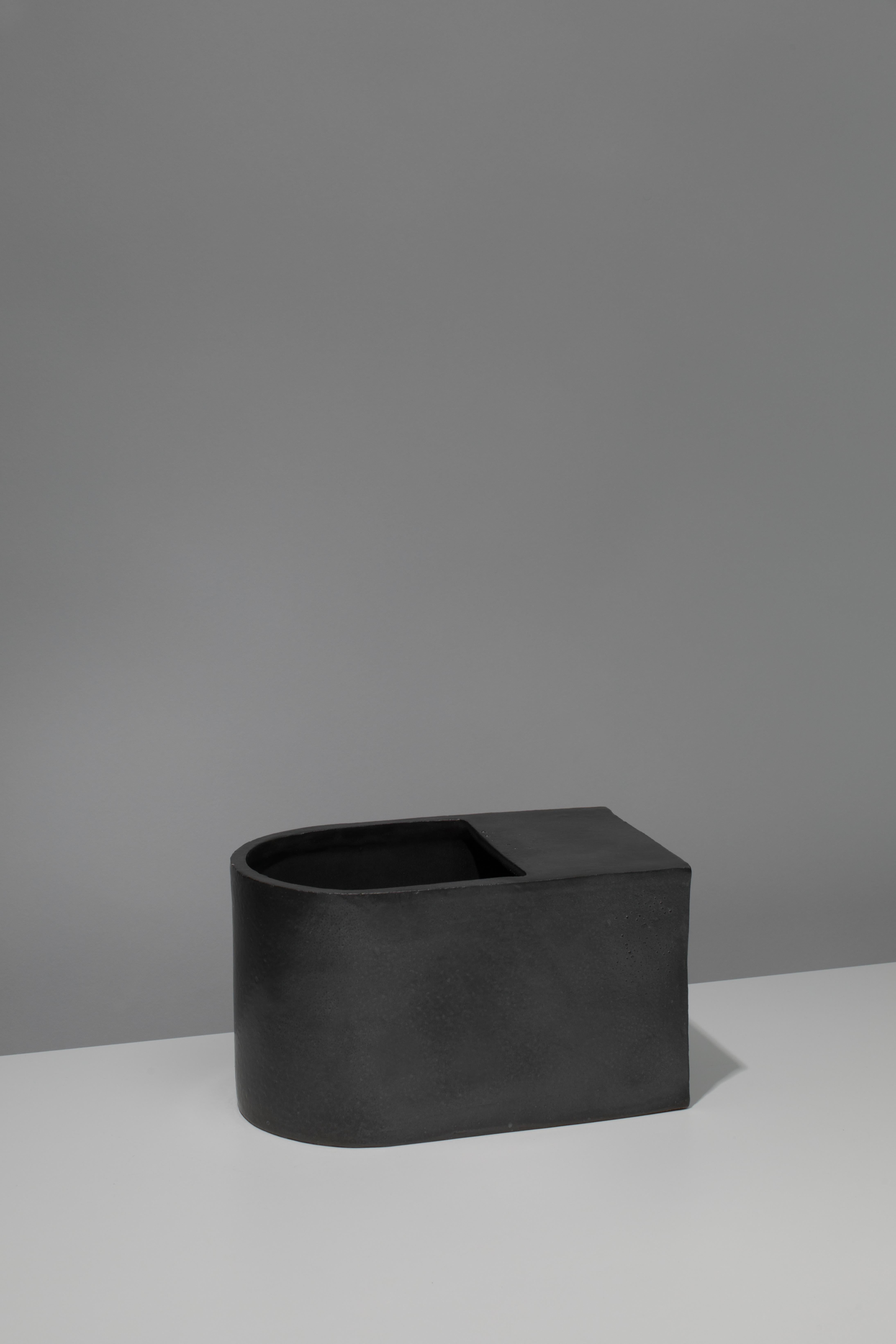 Glazed Jonathan Nesci w/ Robert Pulley Ceramic Vessel with Black Coppered Glaze 18/07