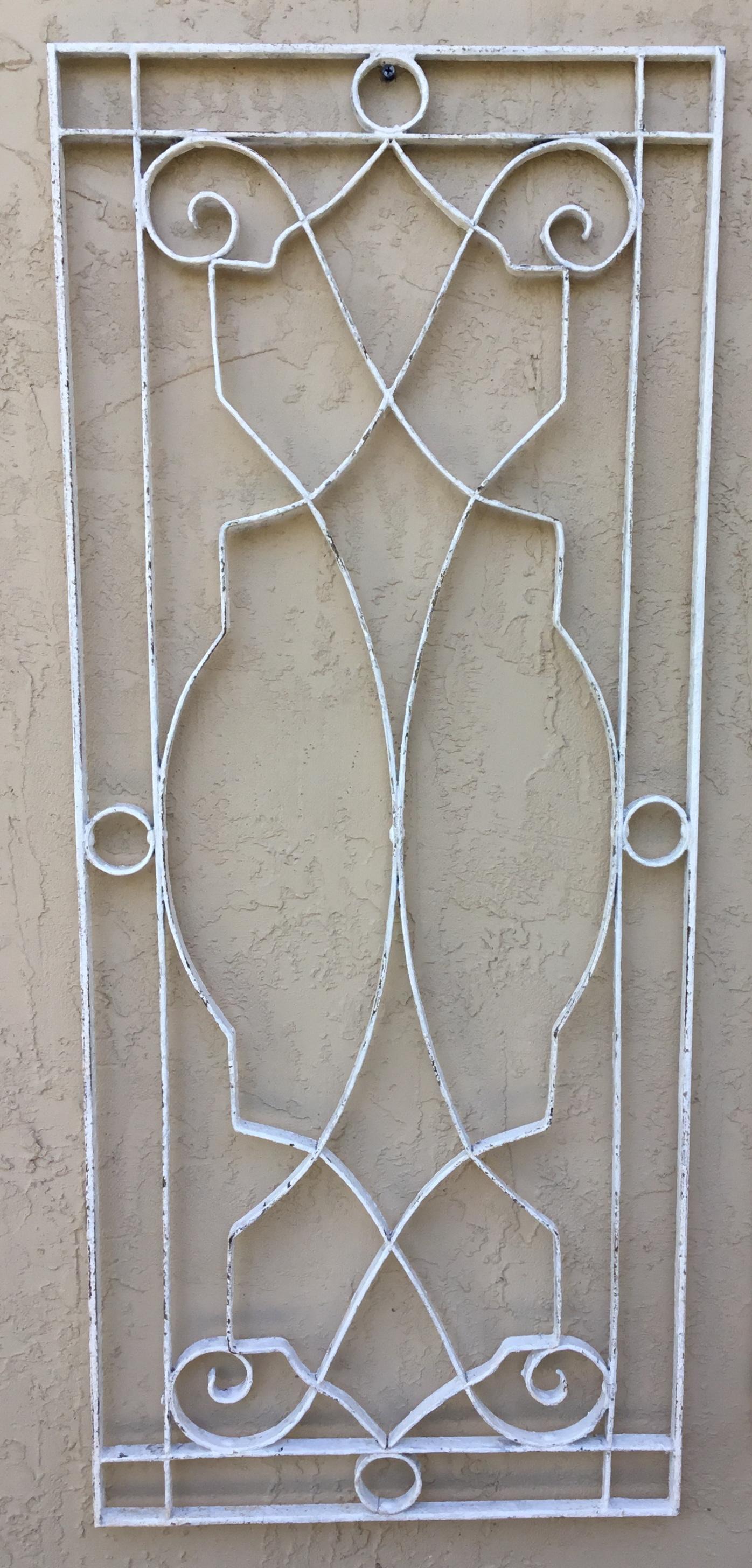 Unknown Pair of Large Architectural Iron Wall Hanging For Sale