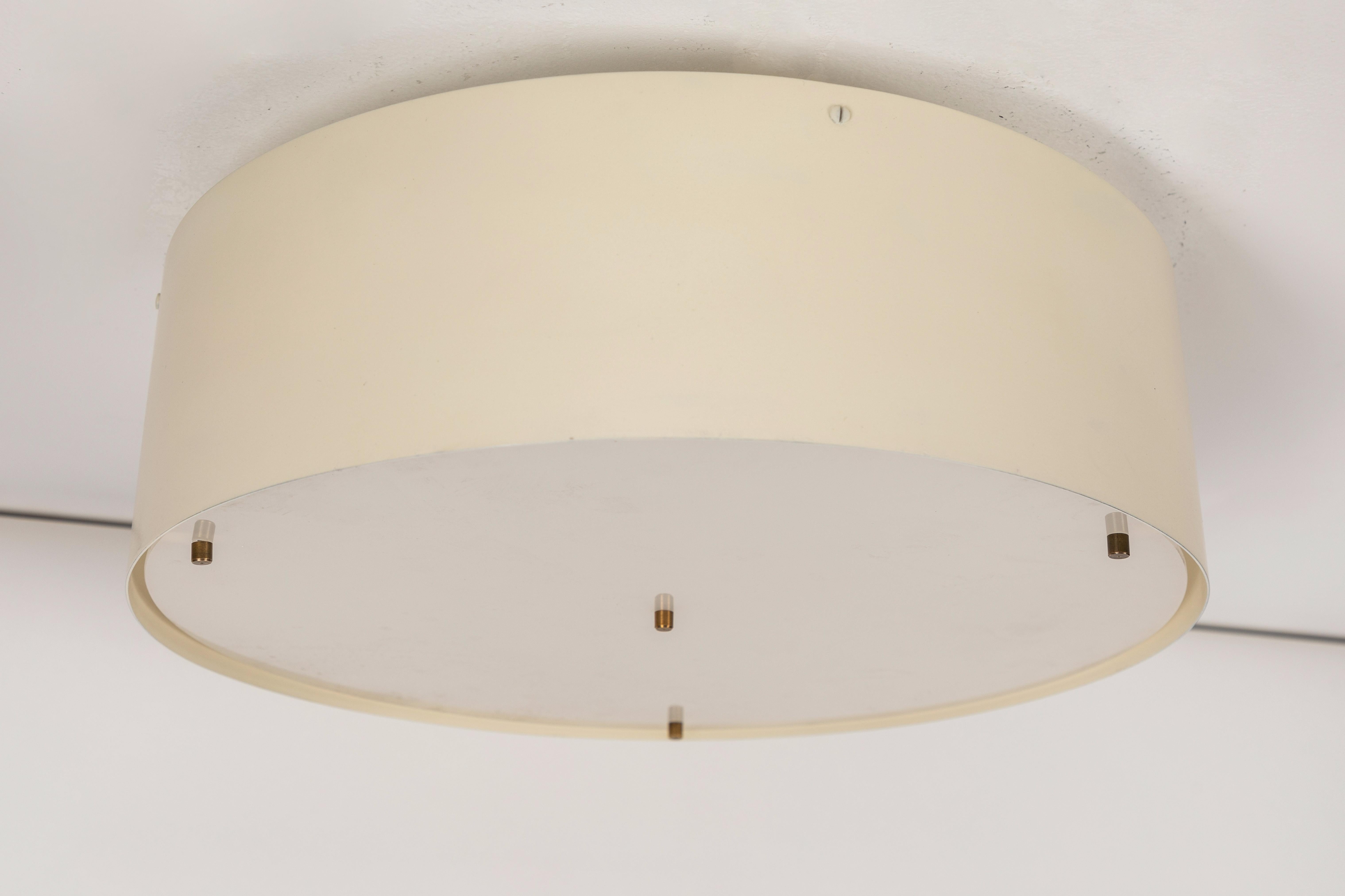 Enameled Large 1950s Jacques Biny Wall or Ceiling Light for Luminalite
