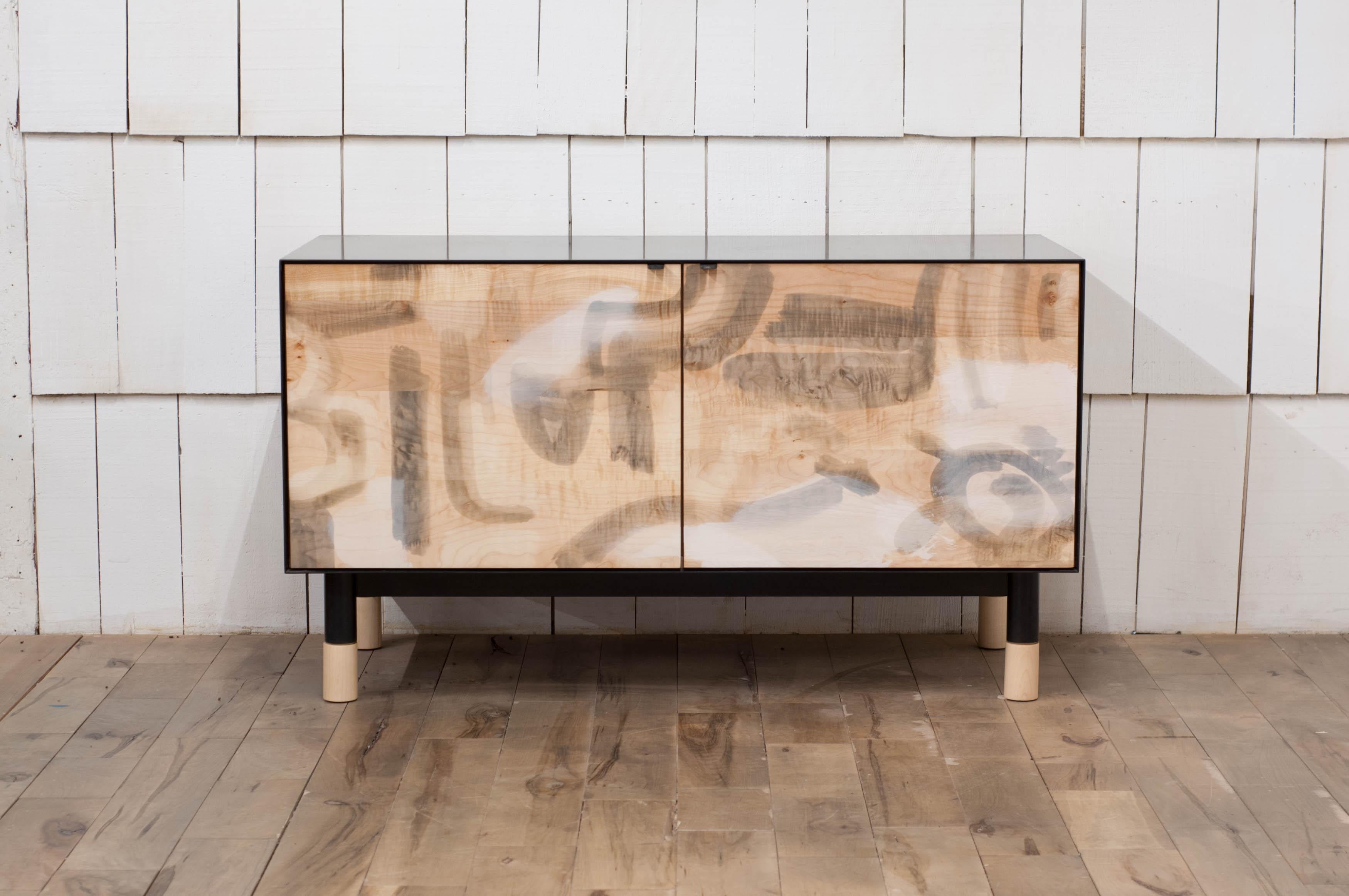 Painted Credenza with Blackened Steel Case 1