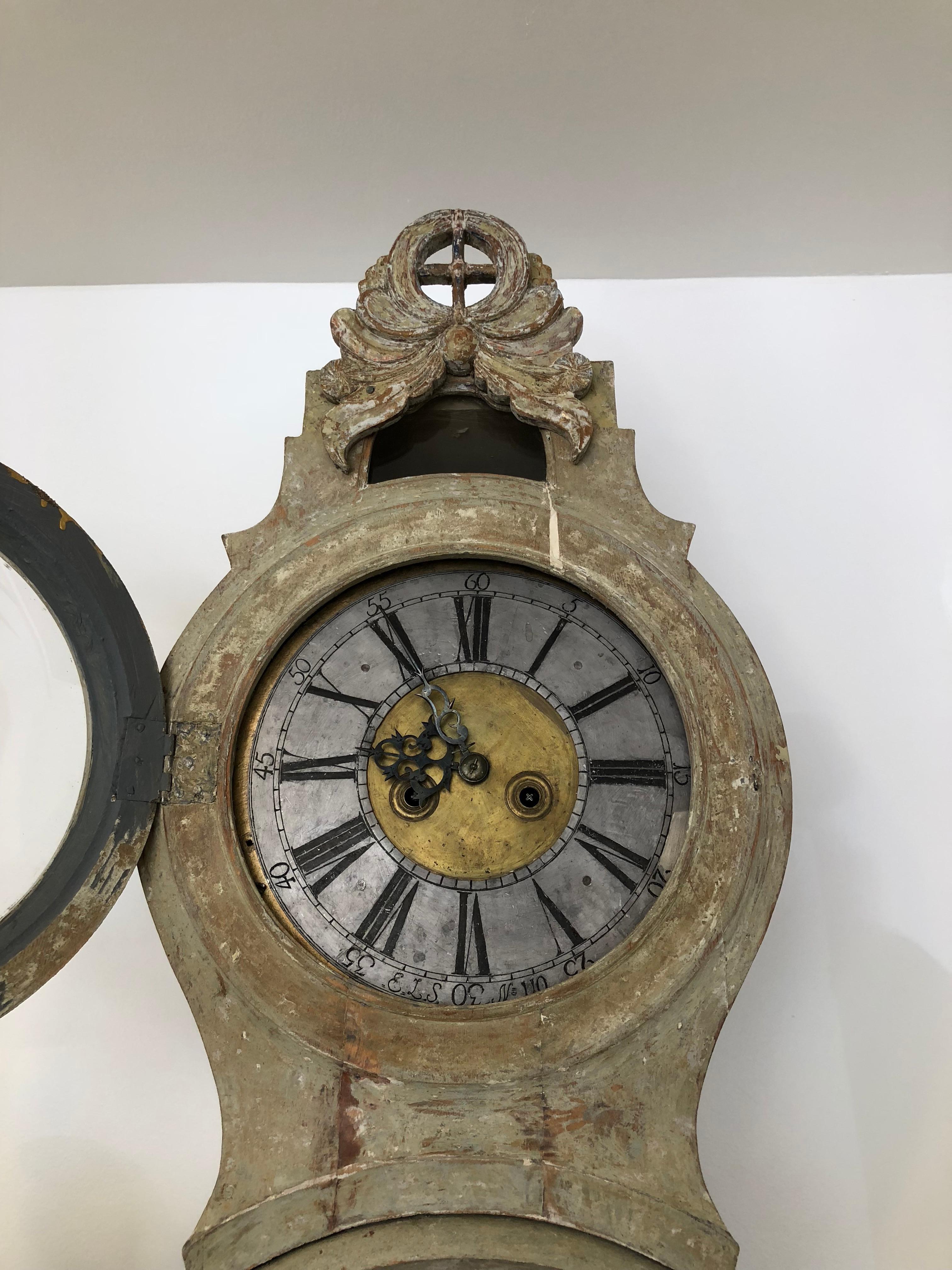 Swedish Rococo Period Long Case Clock For Sale 1