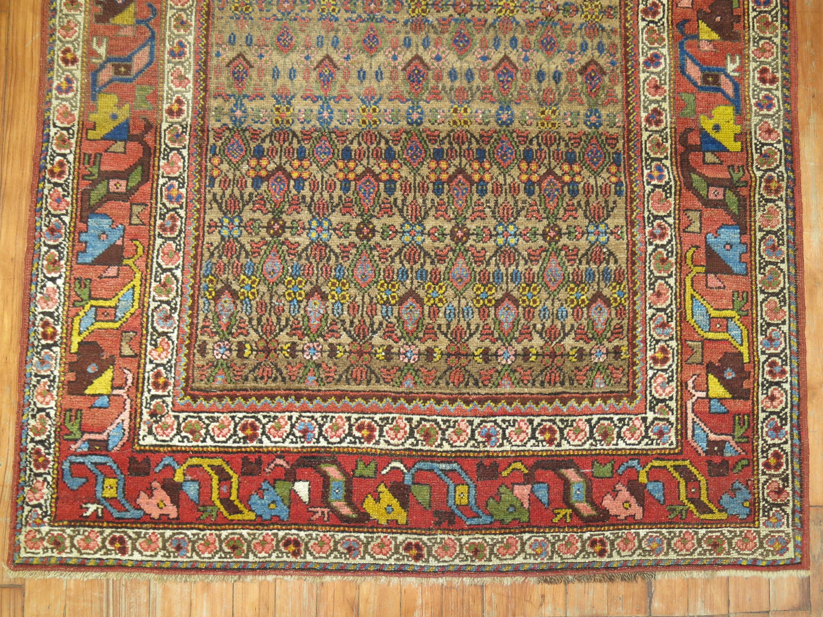 Wool Persian Kurd Bidjar Rug with Camel Background