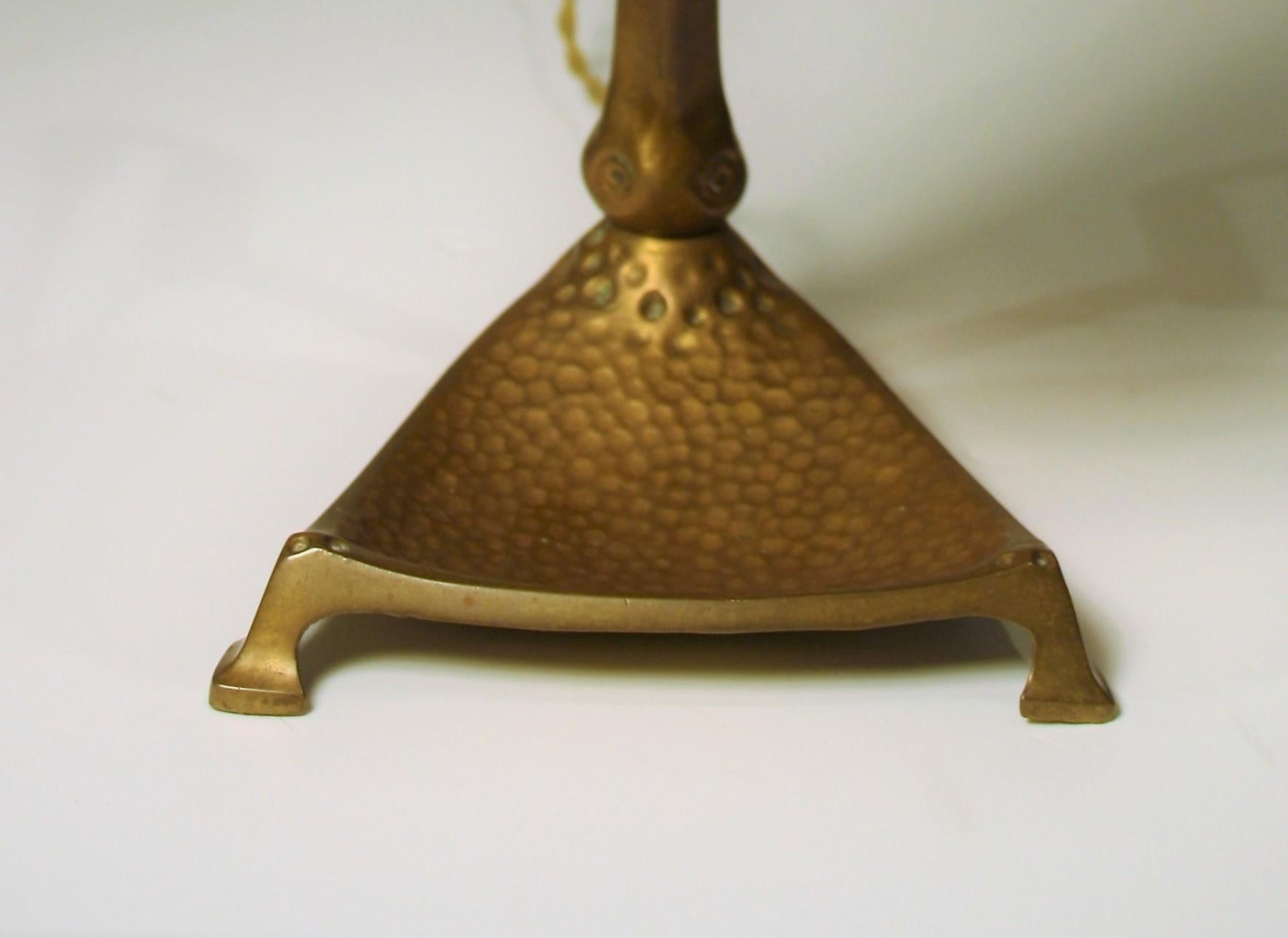 Blown Glass Friedrich Adler Bronze Table Lamp, Art Nouveau, 1900s