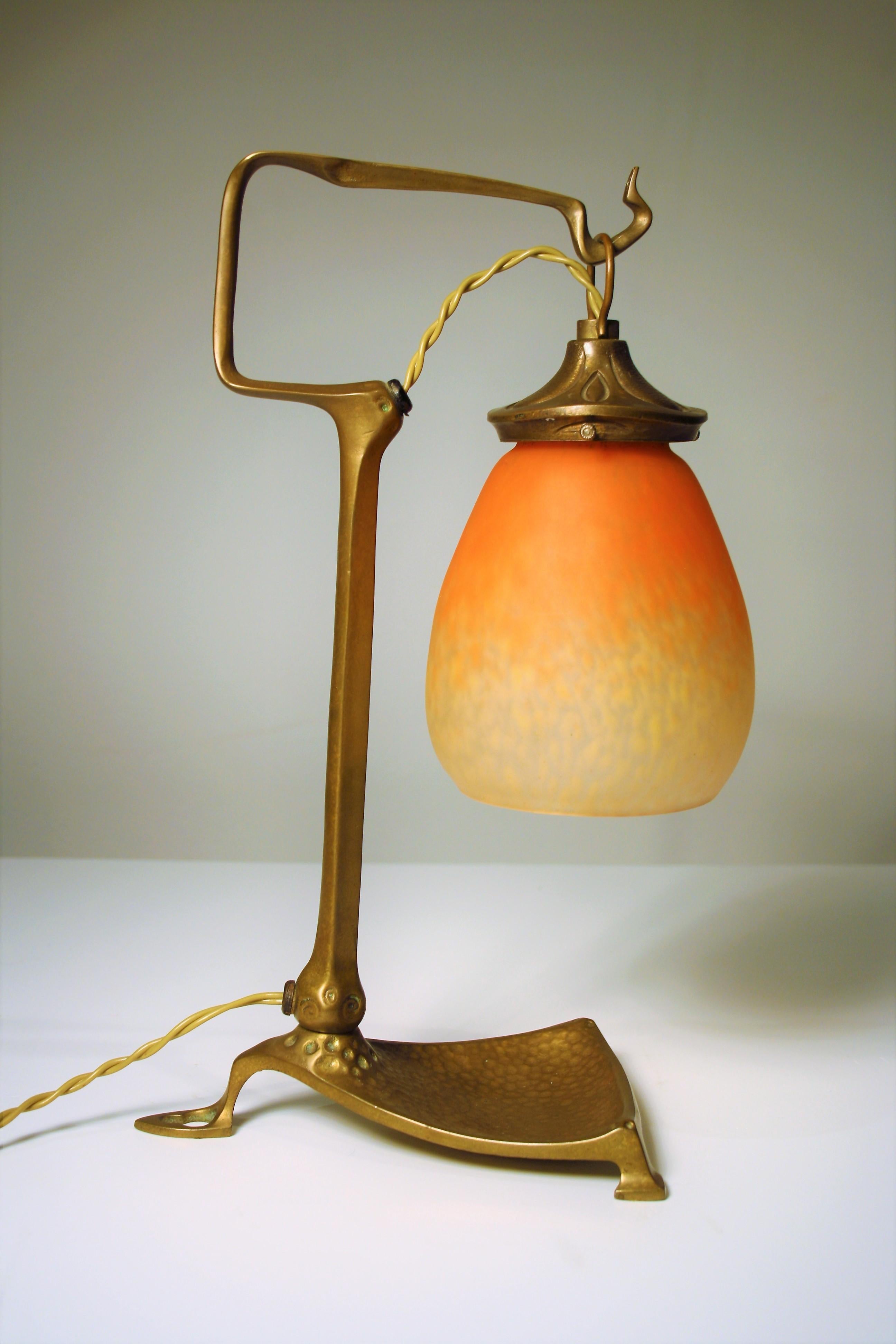 Friedrich Adler Bronze Table Lamp, Art Nouveau, 1900s 1