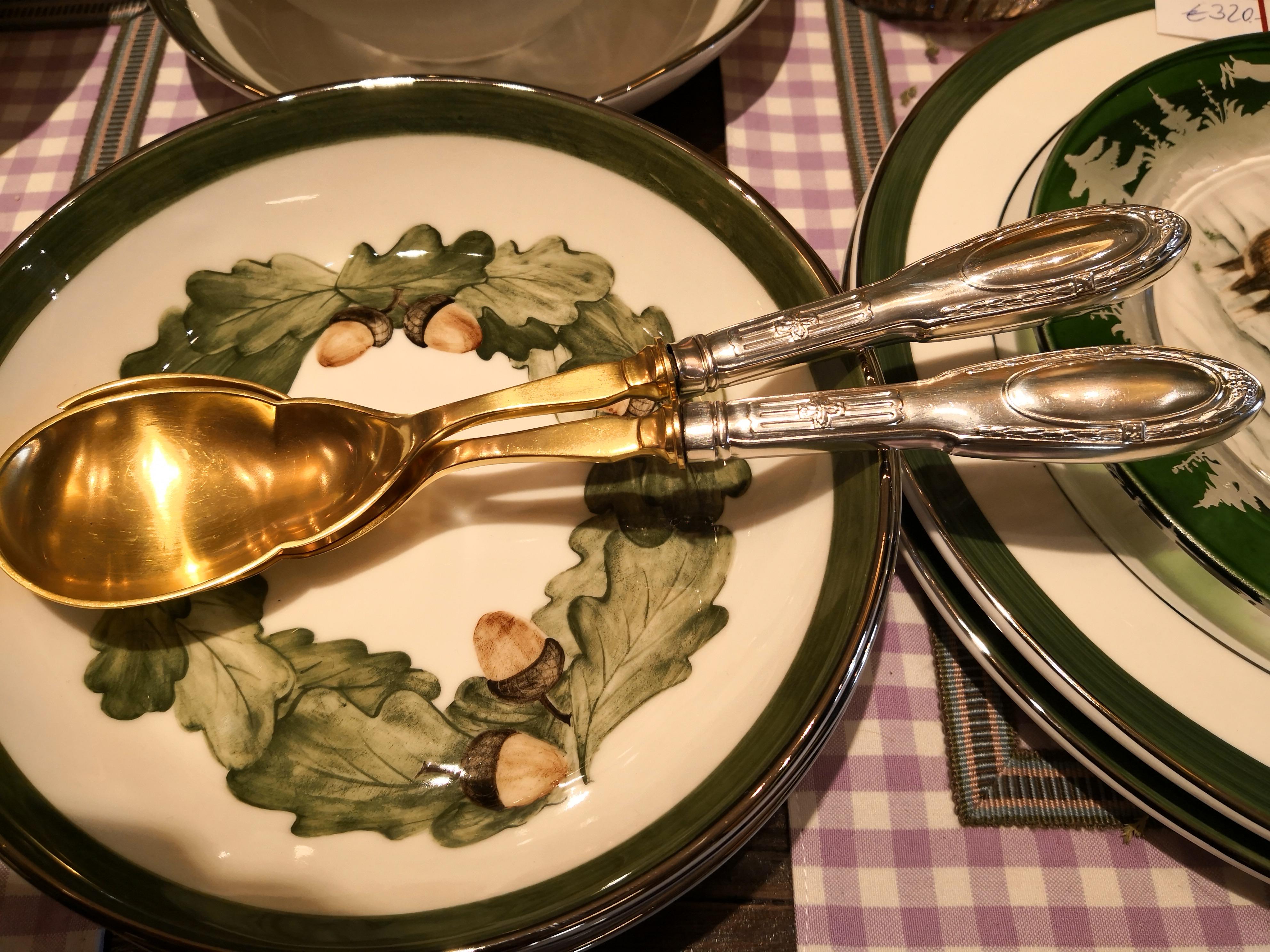 Late 19th Century Koch & Bergfeld Silver Salad Cutlery Set German For Sale 4