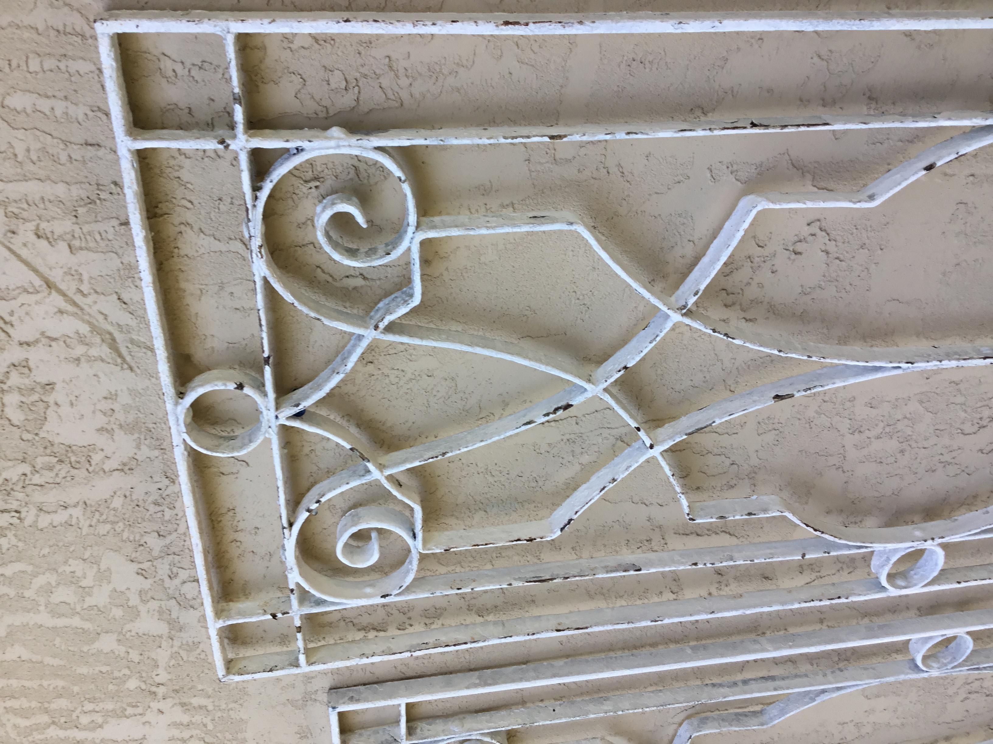 Pair of Large Architectural Iron Wall Hanging For Sale 1