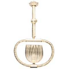 Wonderful Mid-Century Modern Bell Art Glass Pendent Baccarat Chandelier Lantern