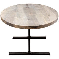 Oval Bronze Shaker Table in Oxidized Maple and Blackened Cast Bronze