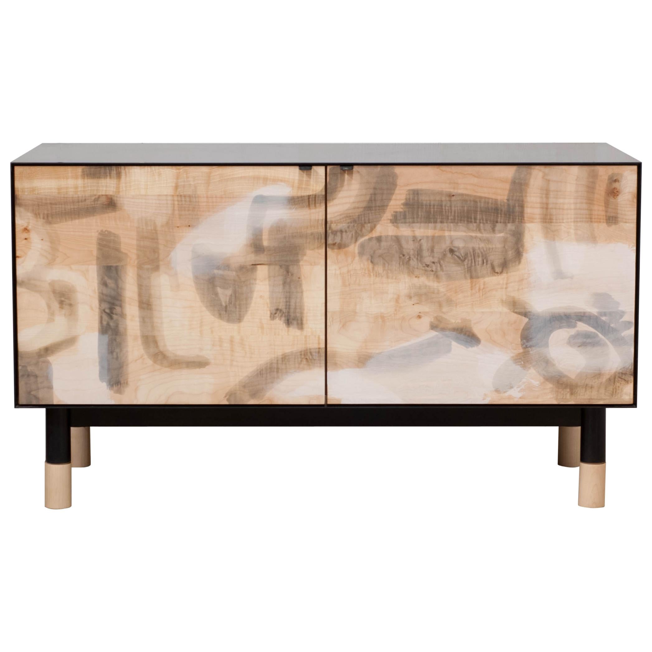 Painted Credenza with Blackened Steel Case