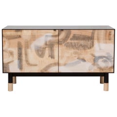 Painted Credenza with Blackened Steel Case