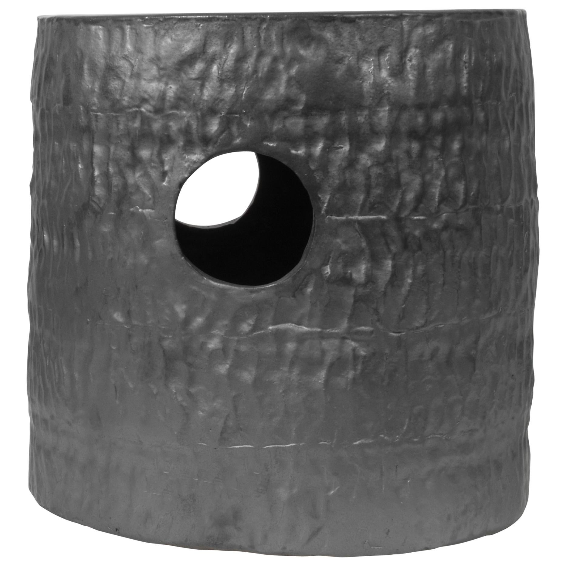 Jonathan Nesci w/ Robert Pulley Ceramic Stool with Black Coppered Glaze 18/16